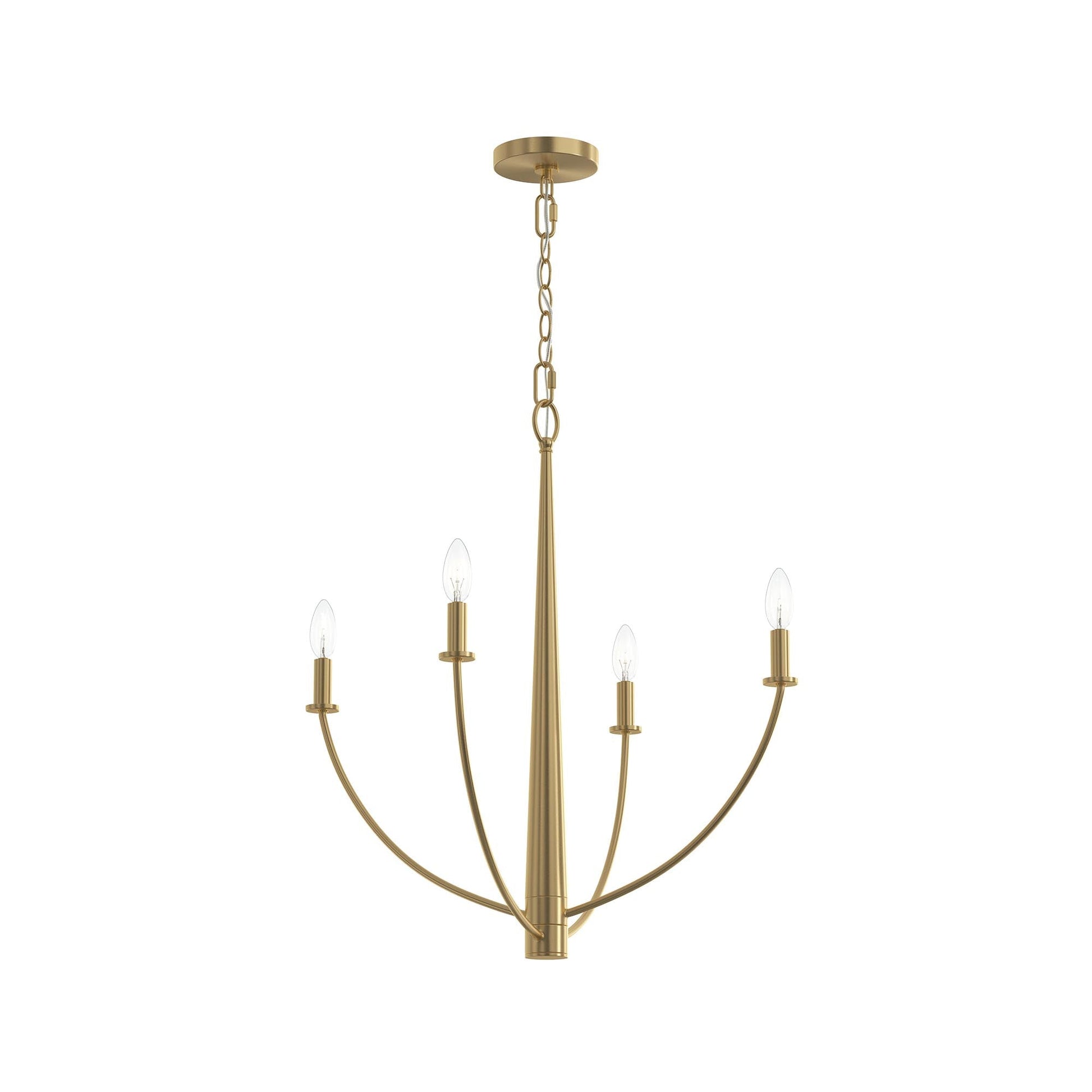 Progress Lighting P400458-191 Jheni 4 Light 24 inch Brushed Gold Chandelier Ceiling Light - Main Product Image
