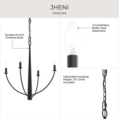 Progress Lighting P400458-31M Jheni Matte Black Chandelier - Image 6