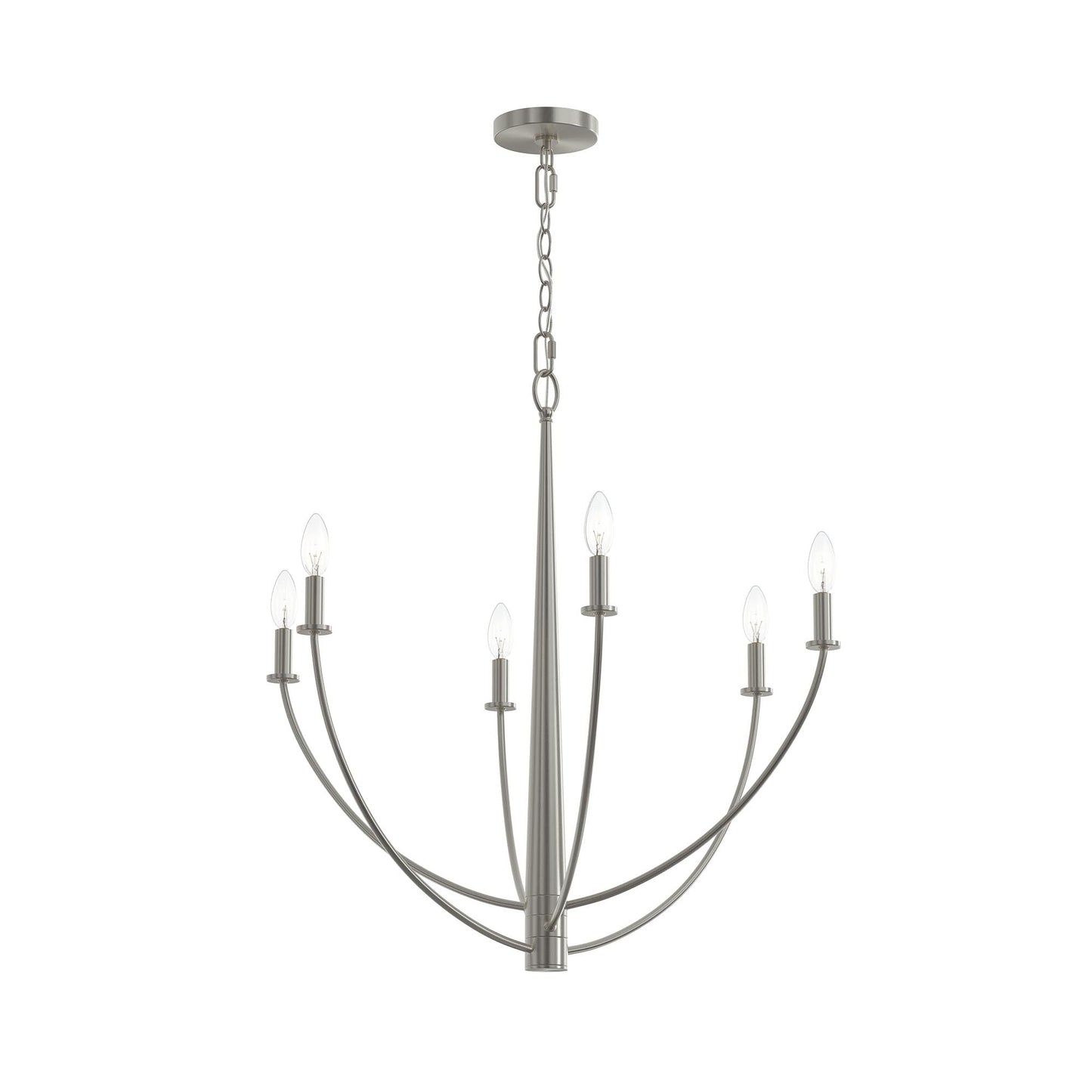 Progress Lighting P400459-009 Jheni 6 Light 28 inch Brushed Nickel Chandelier Ceiling Light - Main Product Image