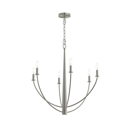 Progress Lighting P400459-009 Jheni 6 Light 28 inch Brushed Nickel Chandelier Ceiling Light - Main Product Image