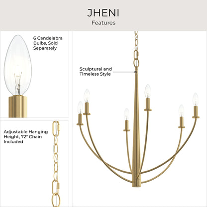 Progress Lighting P400459-191 Jheni Brushed Gold Chandelier - Alternate View 6