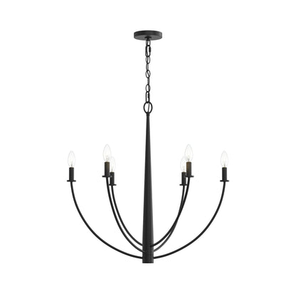 Progress Lighting P400459-31M Jheni 6 Light 28 inch Matte Black Chandelier Ceiling Light