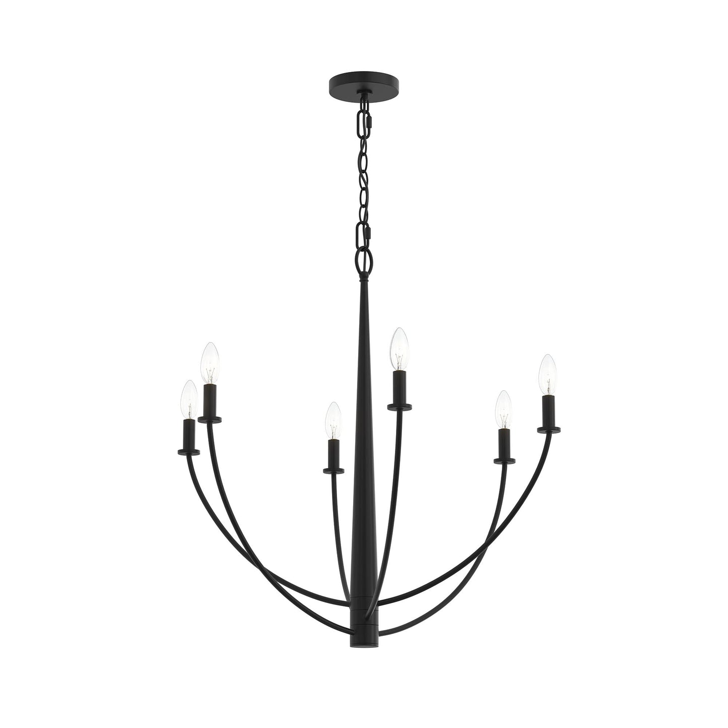Progress Lighting P400459-31M Jheni 6-Light Matte Black Chandelier - Main Product Image