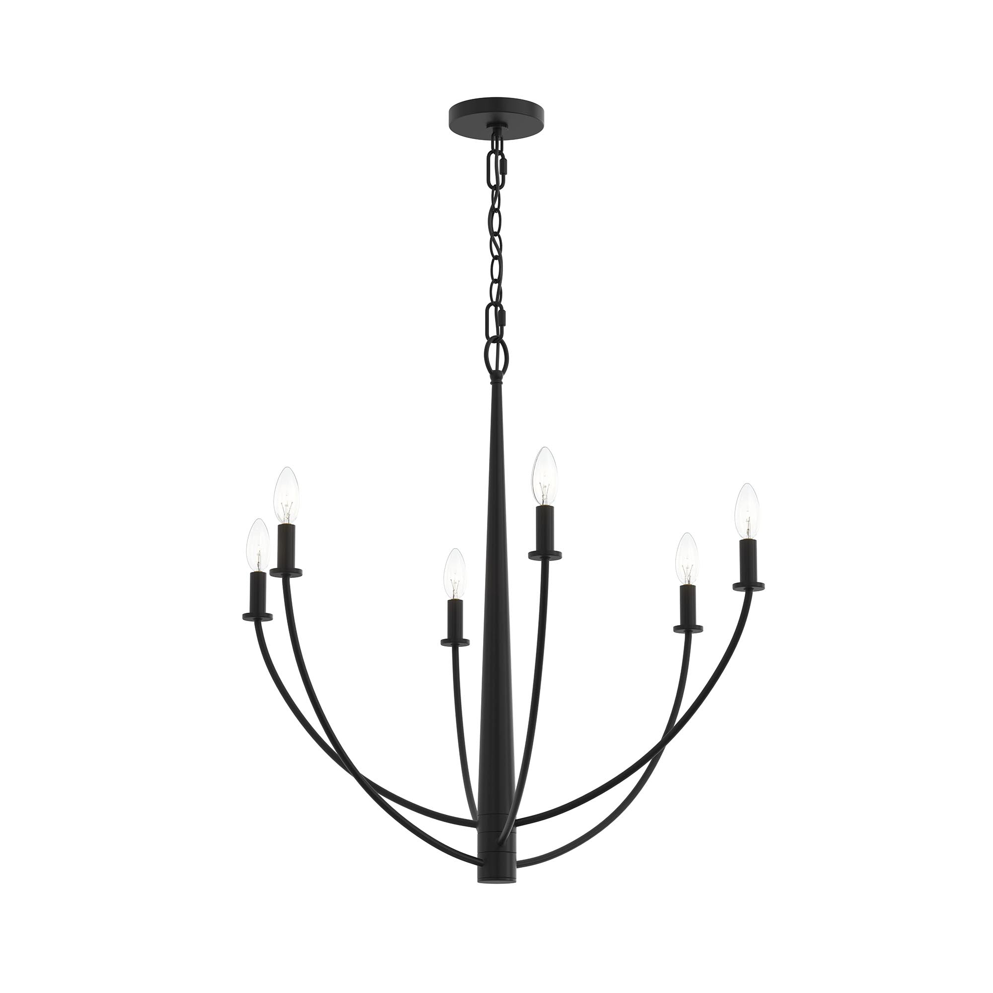 Progress Lighting P400459-31M Jheni 6-Light Matte Black Chandelier - Main Product Image