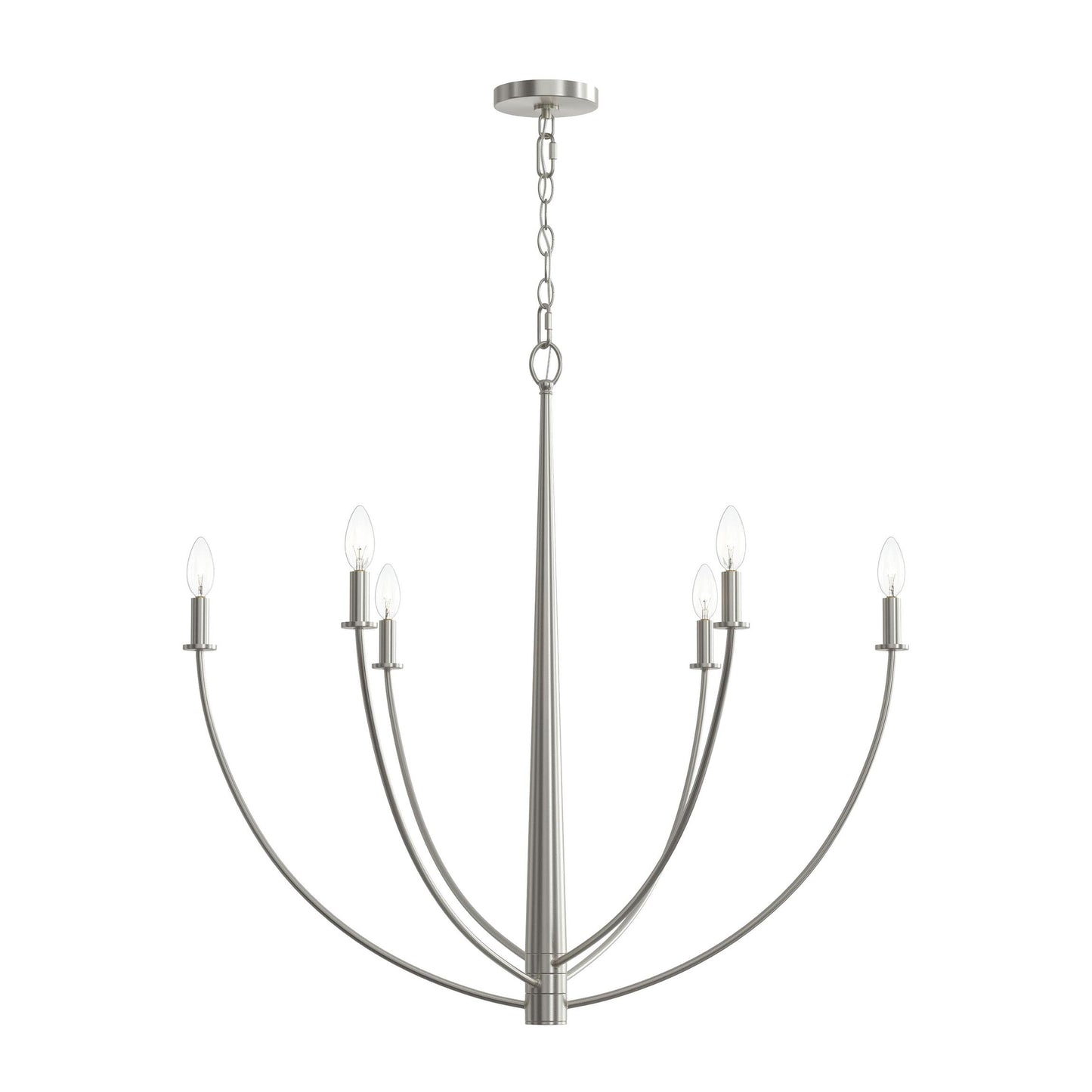 Progress Lighting P400460-009 Jheni 6 Light 34 inch Brushed Nickel Chandelier Ceiling Light