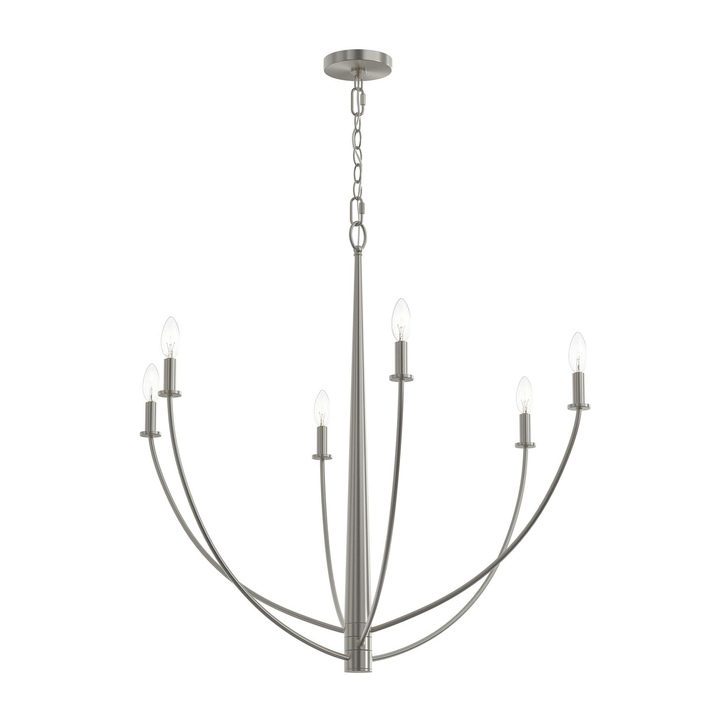 Progress Lighting P400460-009 Jheni 6 Light Brushed Nickel Large Chandelier - Main Product Image