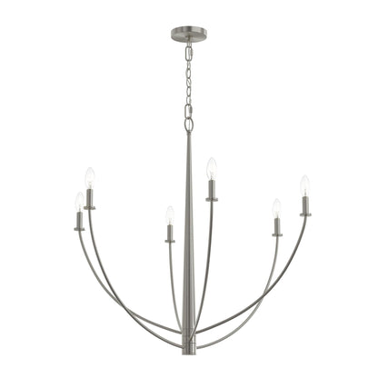 Progress Lighting P400460-009 Jheni 6 Light Brushed Nickel Large Chandelier - Main Product Image