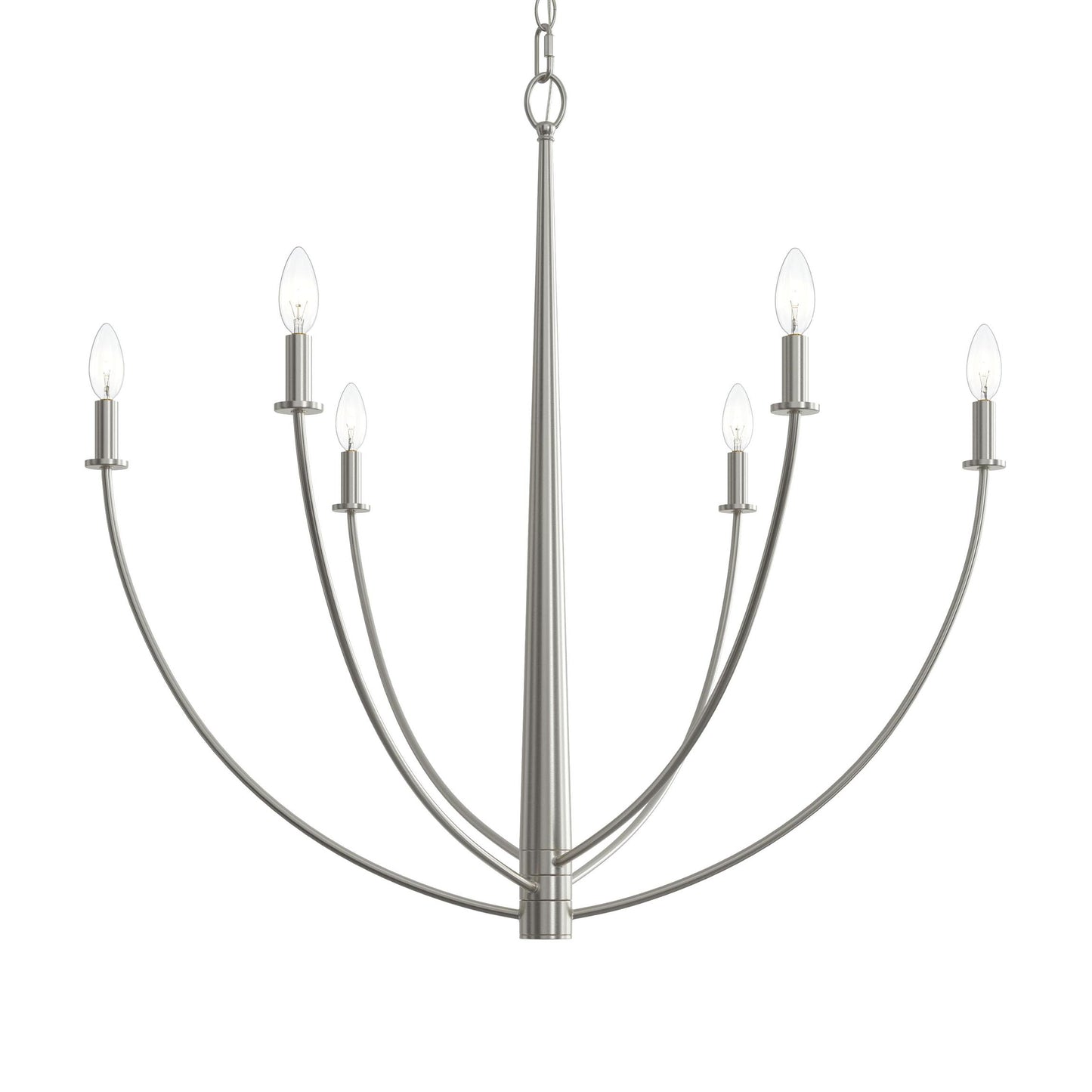 Progress Lighting P400460-009 Jheni 6 Light 34 inch Brushed Nickel Chandelier Ceiling Light