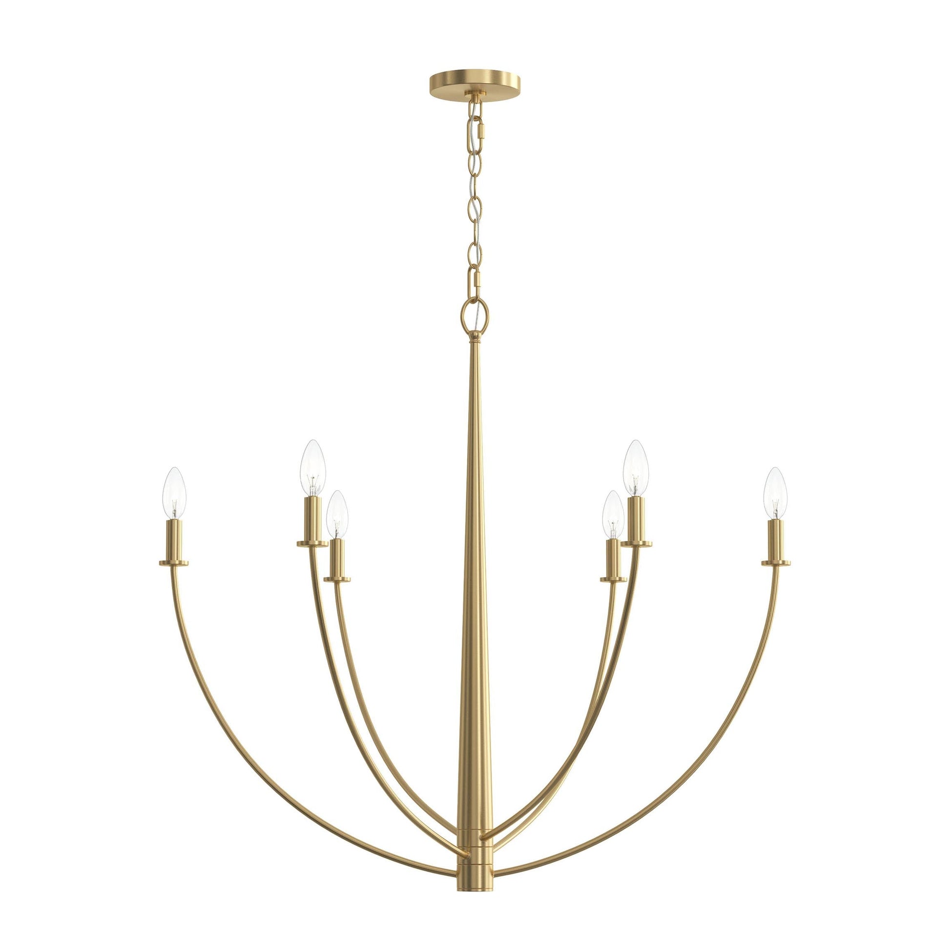 Progress Lighting P400460-191 Jheni 6 Light Brushed Gold Chandelier - Image 9