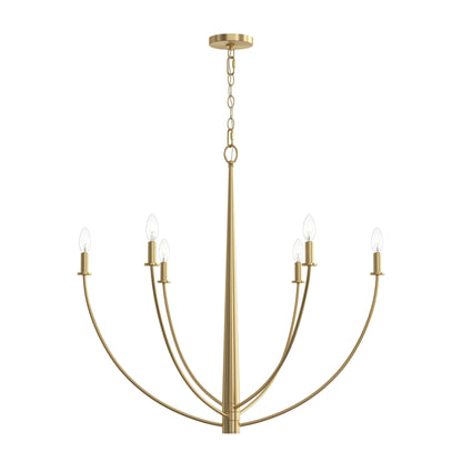 Progress Lighting P400460-191 Jheni 6 Light Brushed Gold Chandelier - Image 9