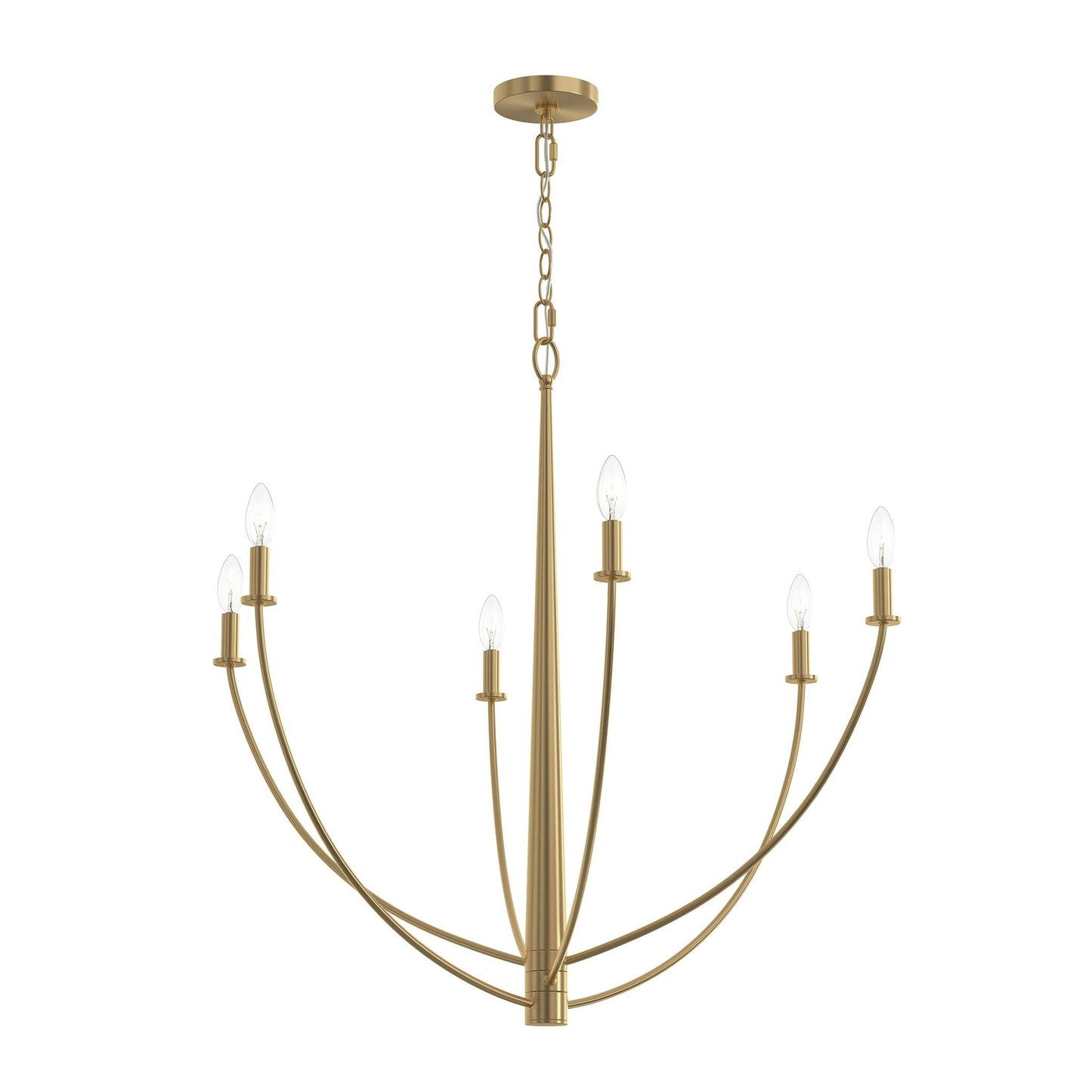 Progress Lighting P400460-191 Jheni 6 Light Brushed Gold Chandelier - Main Product Image