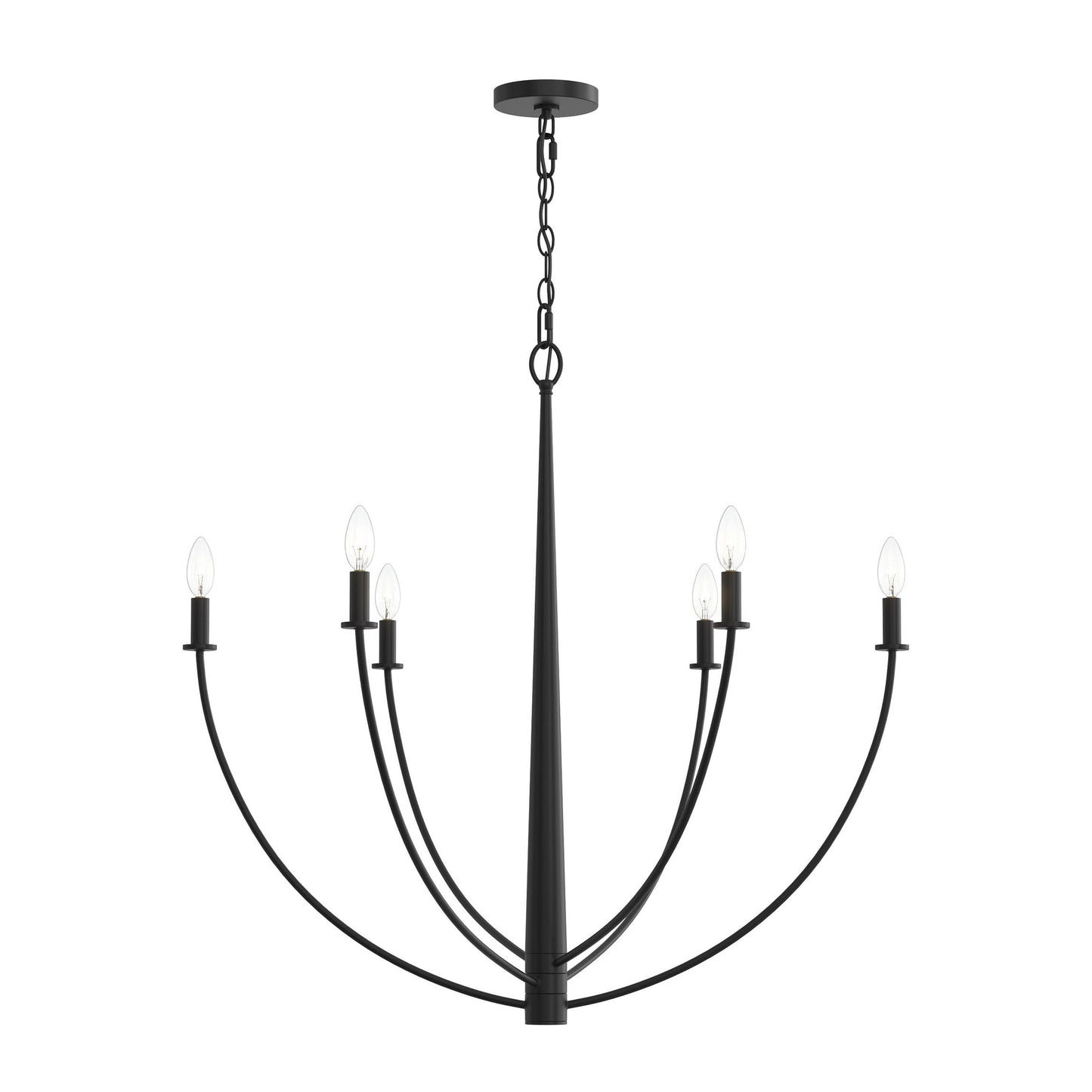 Progress Lighting P400460-31M Jheni 6 Light 34 inch Matte Black Chandelier Ceiling Light