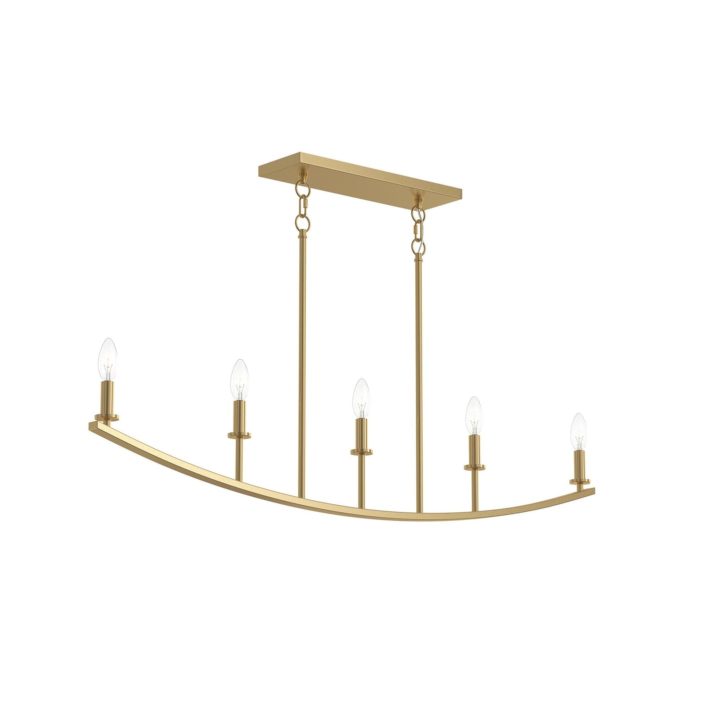 Progress Lighting P400461-191 Jheni 5 Light 45 Inch Brushed Gold Linear Chandelier - Product Image