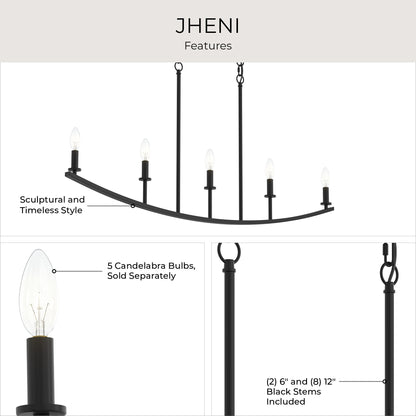 Progress Lighting P400461-31M Jheni Linear Chandelier - Feature Infographic