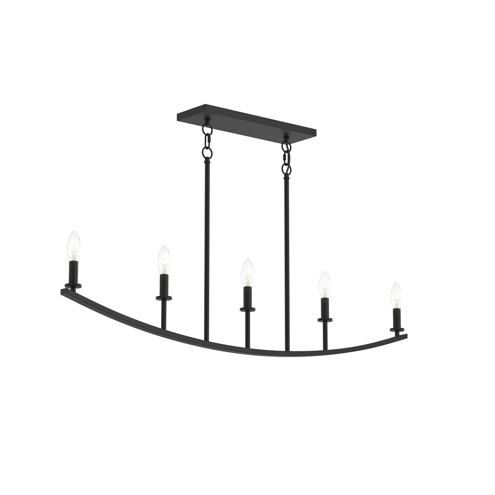 Progress Lighting P400461-31M Jheni 5 Light 45 inch Matte Black Linear Chandelier - Main Product Image