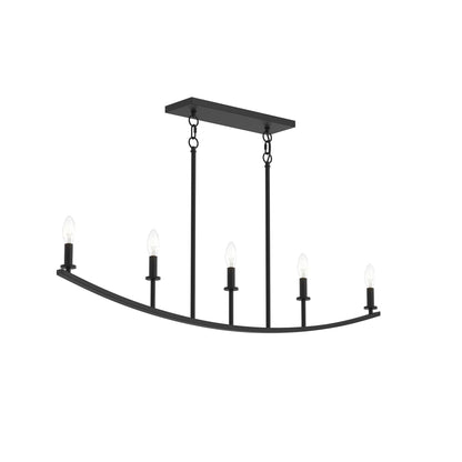 Progress Lighting P400461-31M Jheni 5 Light 45 inch Matte Black Linear Chandelier - Main Product Image