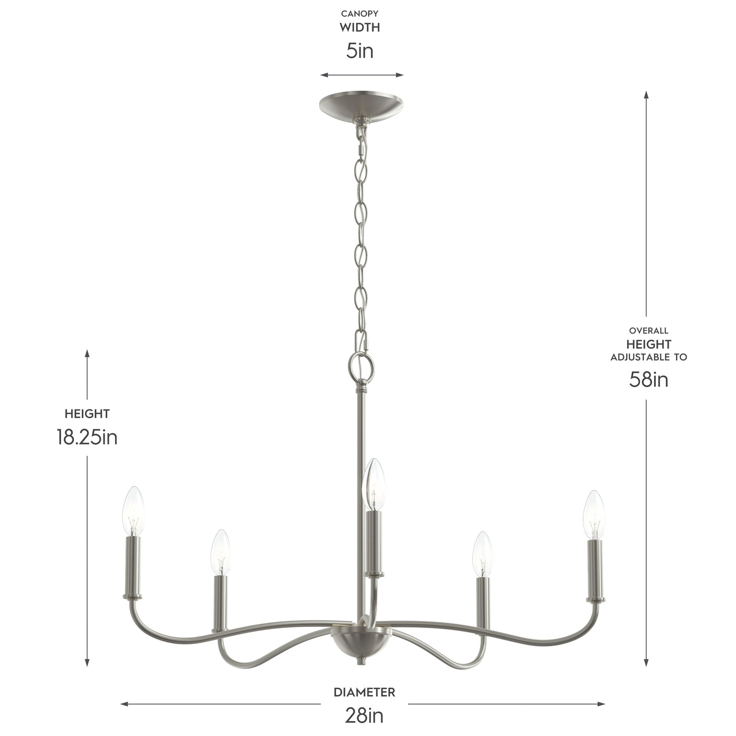 Progress Lighting P400462-009 Ilia Chandelier Dimensions - 28in Diameter 18.25in Height
