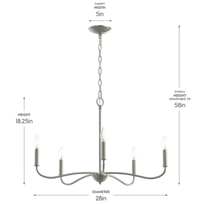 Progress Lighting P400462-009 Ilia Chandelier Dimensions - 28in Diameter 18.25in Height