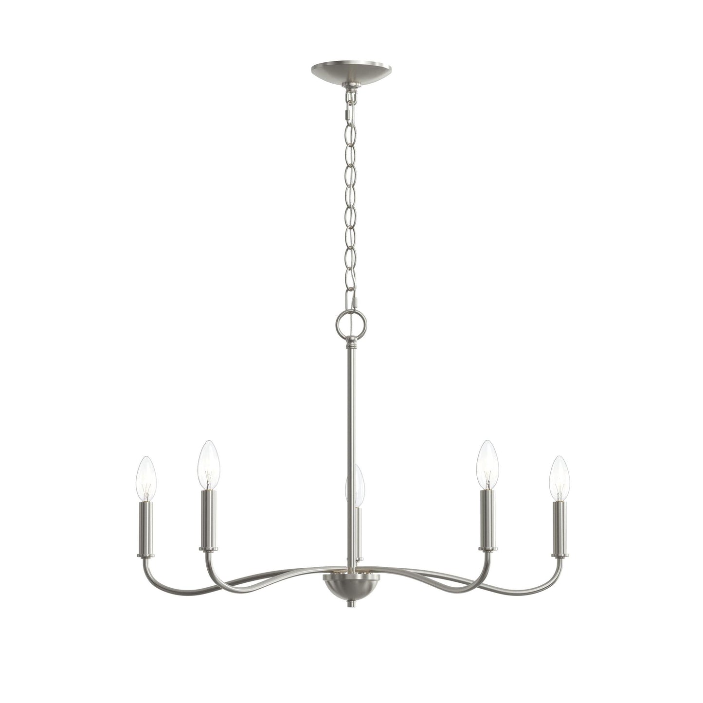 Progress Lighting P400462-009 Ilia 5 Light 28 inch Brushed Nickel Chandelier Ceiling Light