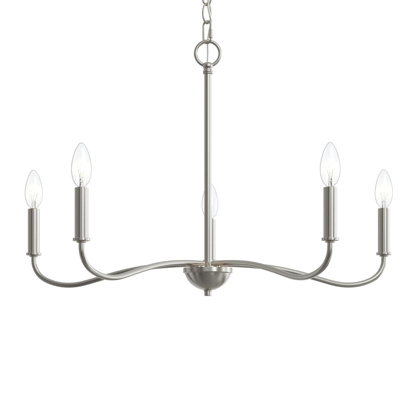 Progress Lighting P400462-009 Ilia 5 Light 28 inch Brushed Nickel Chandelier Ceiling Light