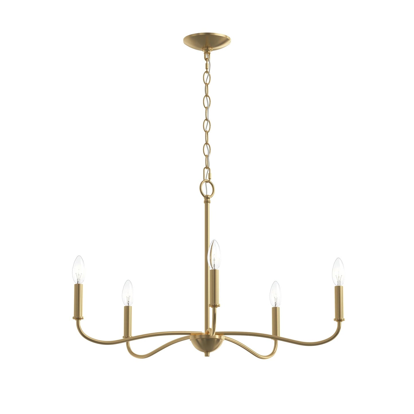 Progress Lighting P400462-191 Ilia 5-Light Brushed Gold Chandelier Ceiling Light