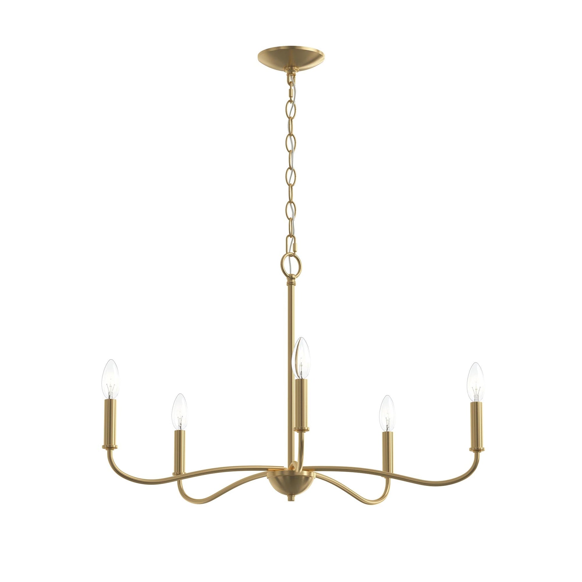 Progress Lighting P400462-191 Ilia 5-Light Brushed Gold Chandelier Ceiling Light