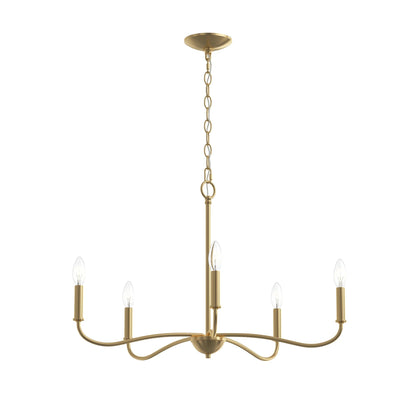 Progress Lighting P400462-191 Ilia 5-Light Brushed Gold Chandelier Ceiling Light
