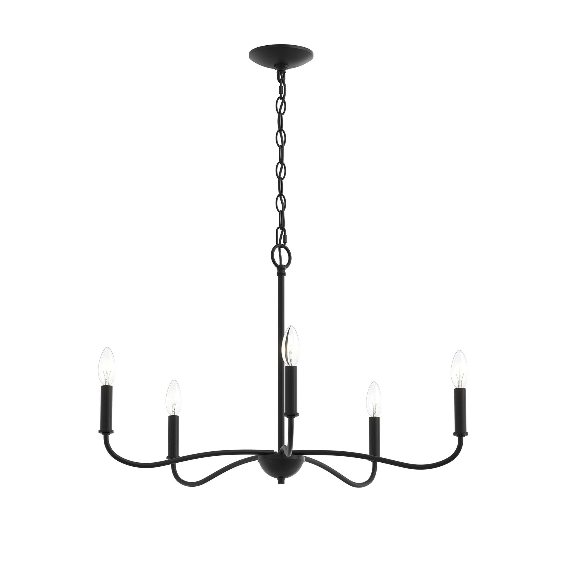 Progress Lighting P400462-31M Ilia 5 Light 28 inch Matte Black Chandelier Ceiling Light