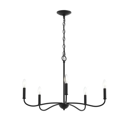 Progress Lighting P400462-31M Ilia 5 Light 28 inch Matte Black Chandelier Ceiling Light