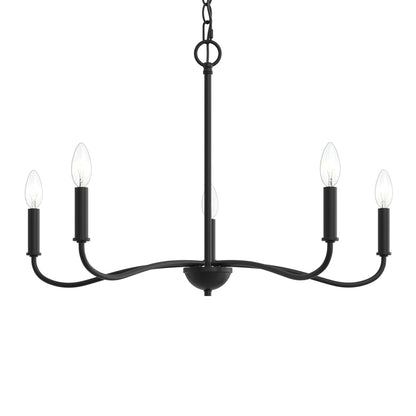 Progress Lighting P400462-31M Ilia 5 Light 28 inch Matte Black Chandelier Ceiling Light