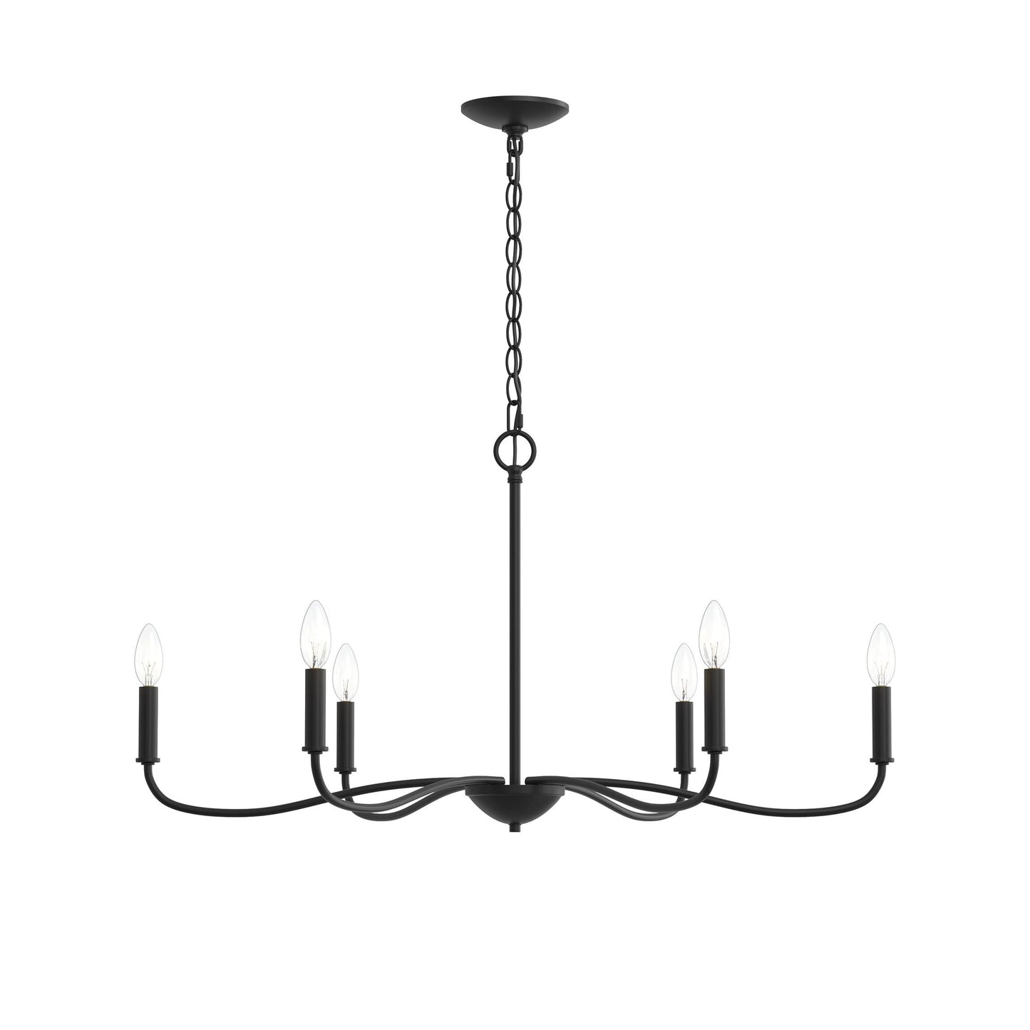 Progress Lighting P400463-31M Ilia 6-Light Matte Black Chandelier - View 8
