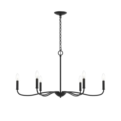 Progress Lighting P400463-31M Ilia 6-Light Matte Black Chandelier - View 8