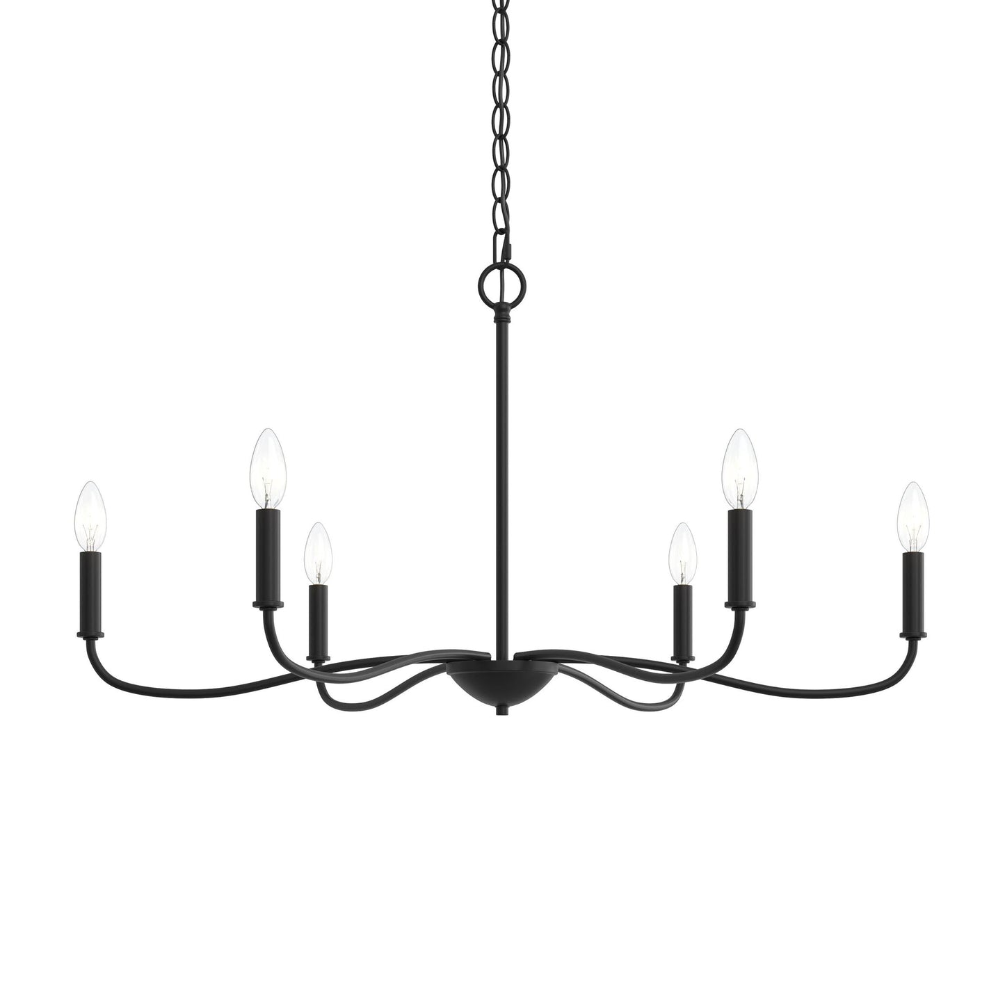 Progress Lighting P400463-31M Ilia 6-Light Matte Black Chandelier - View 9