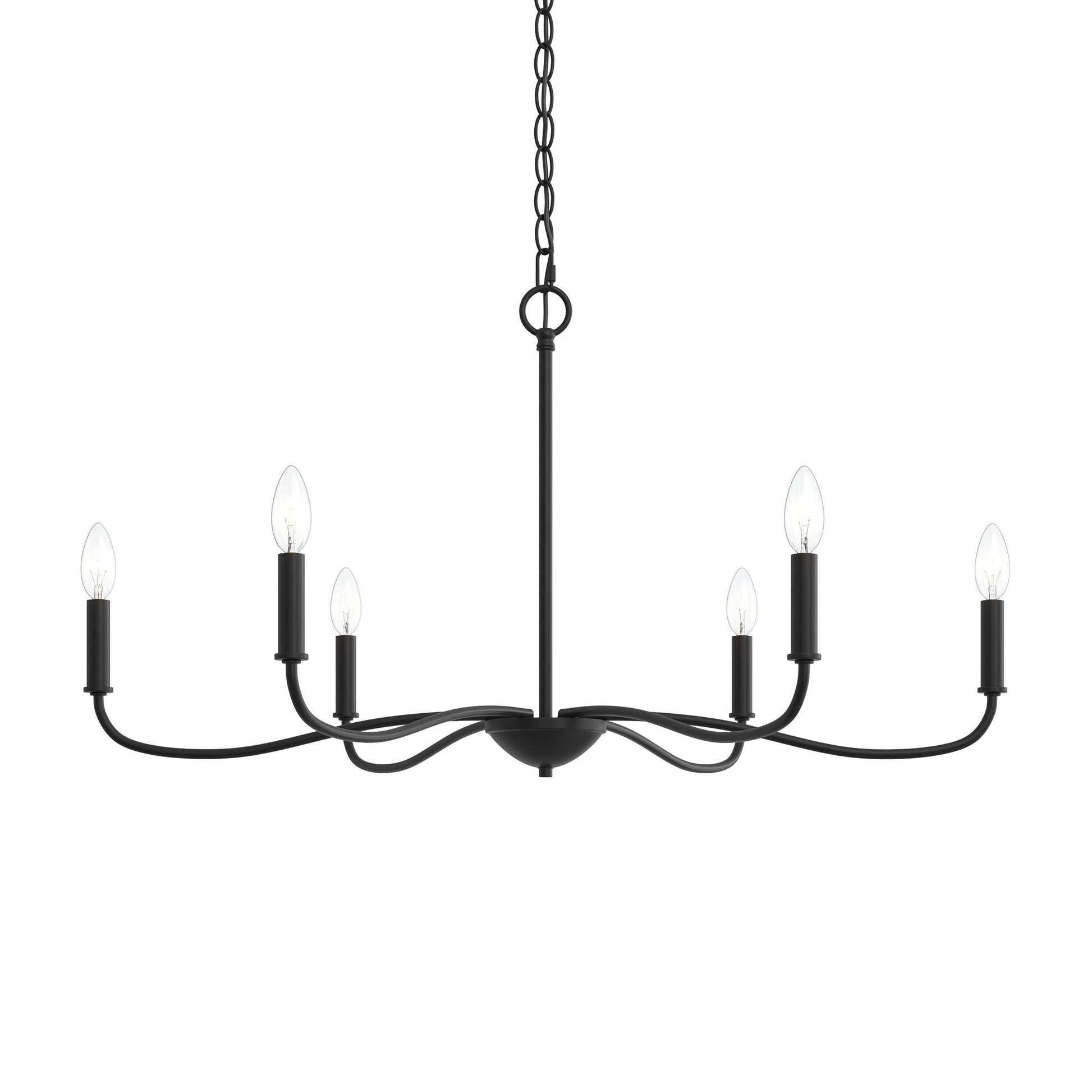 Progress Lighting P400463-31M Ilia 6-Light Matte Black Chandelier - View 9