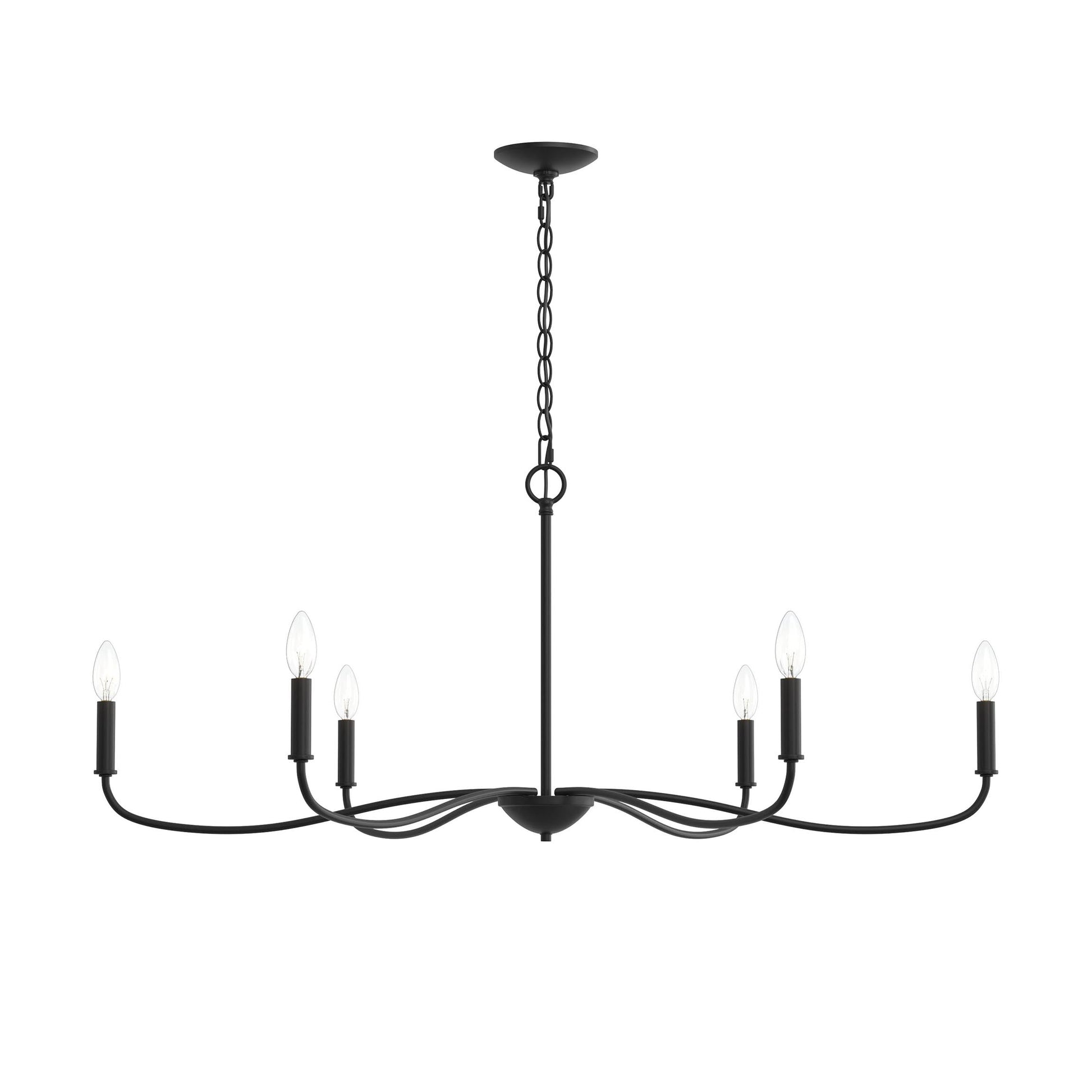 Progress Lighting P400464-31M Ilia 6-Light Matte Black Chandelier - Image 7