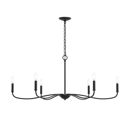 Progress Lighting P400464-31M Ilia 6-Light Matte Black Chandelier - Image 7