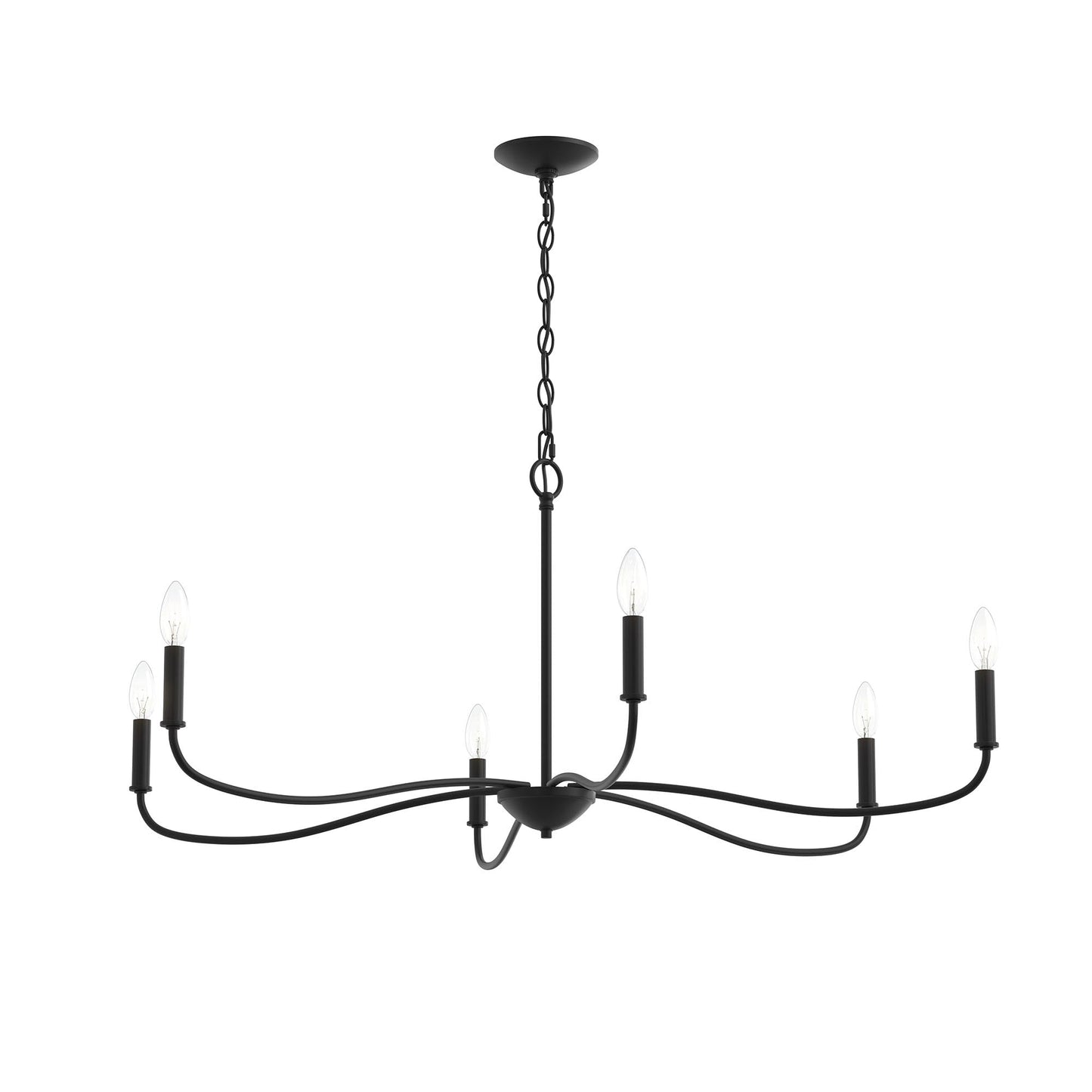 Progress Lighting P400464-31M Ilia 6-Light Matte Black Chandelier - Main Product Image