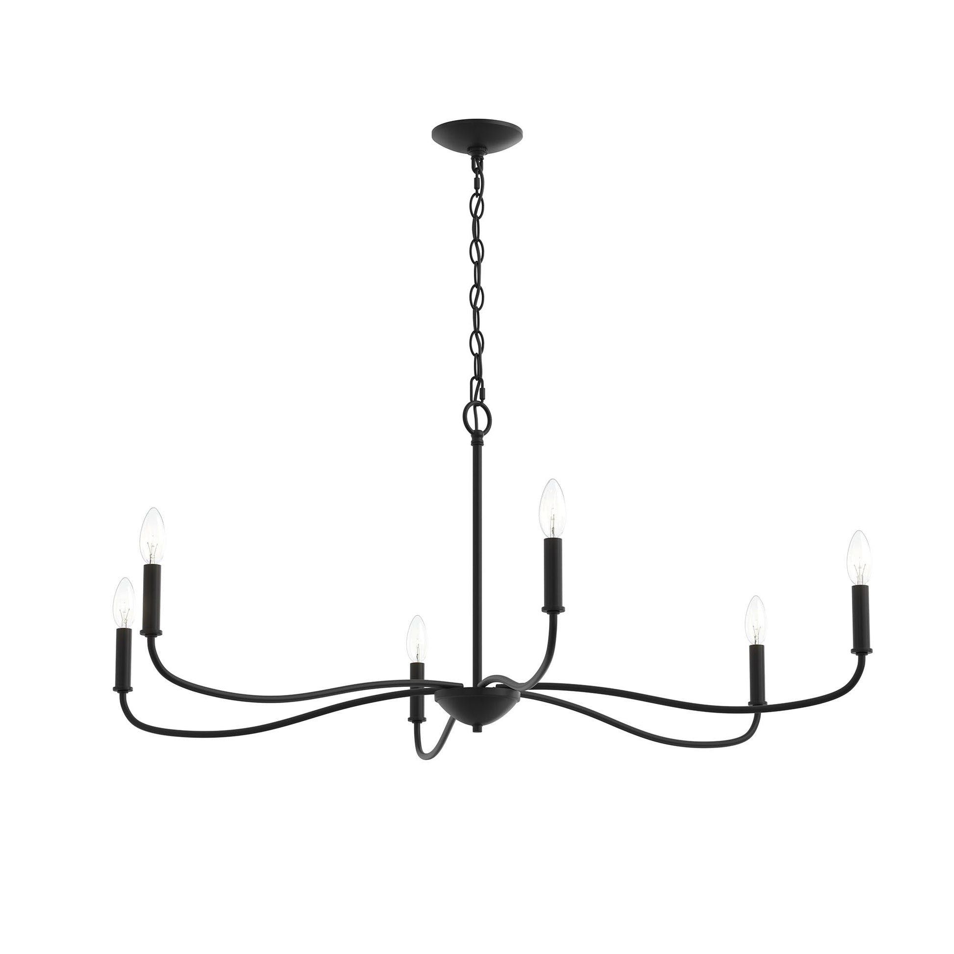 Progress Lighting P400464-31M Ilia 6-Light Matte Black Chandelier - Main Product Image