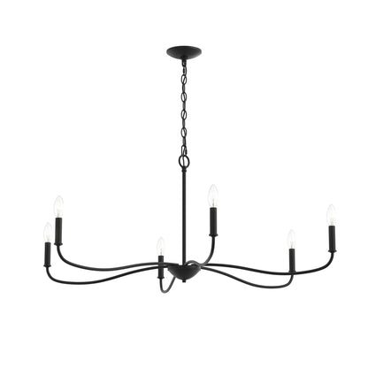 Progress Lighting P400464-31M Ilia 6-Light Matte Black Chandelier - Main Product Image