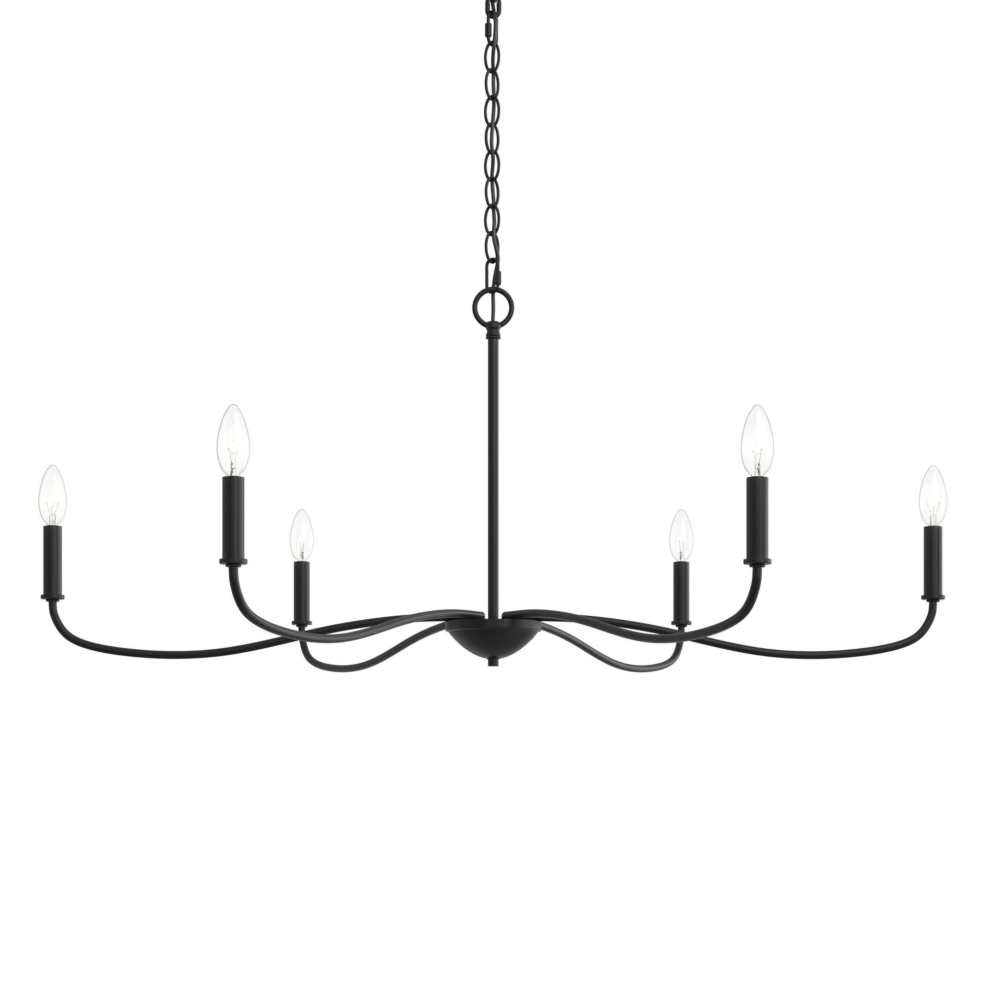 Progress Lighting P400464-31M Ilia 6-Light Matte Black Chandelier - Image 8