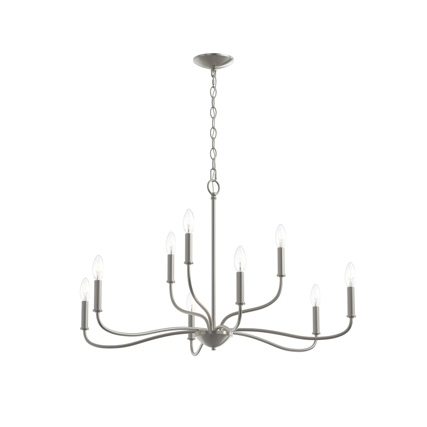 Progress Lighting P400465-009 Ilia 9-Light Brushed Nickel Two-Tier Chandelier - Main Product Image