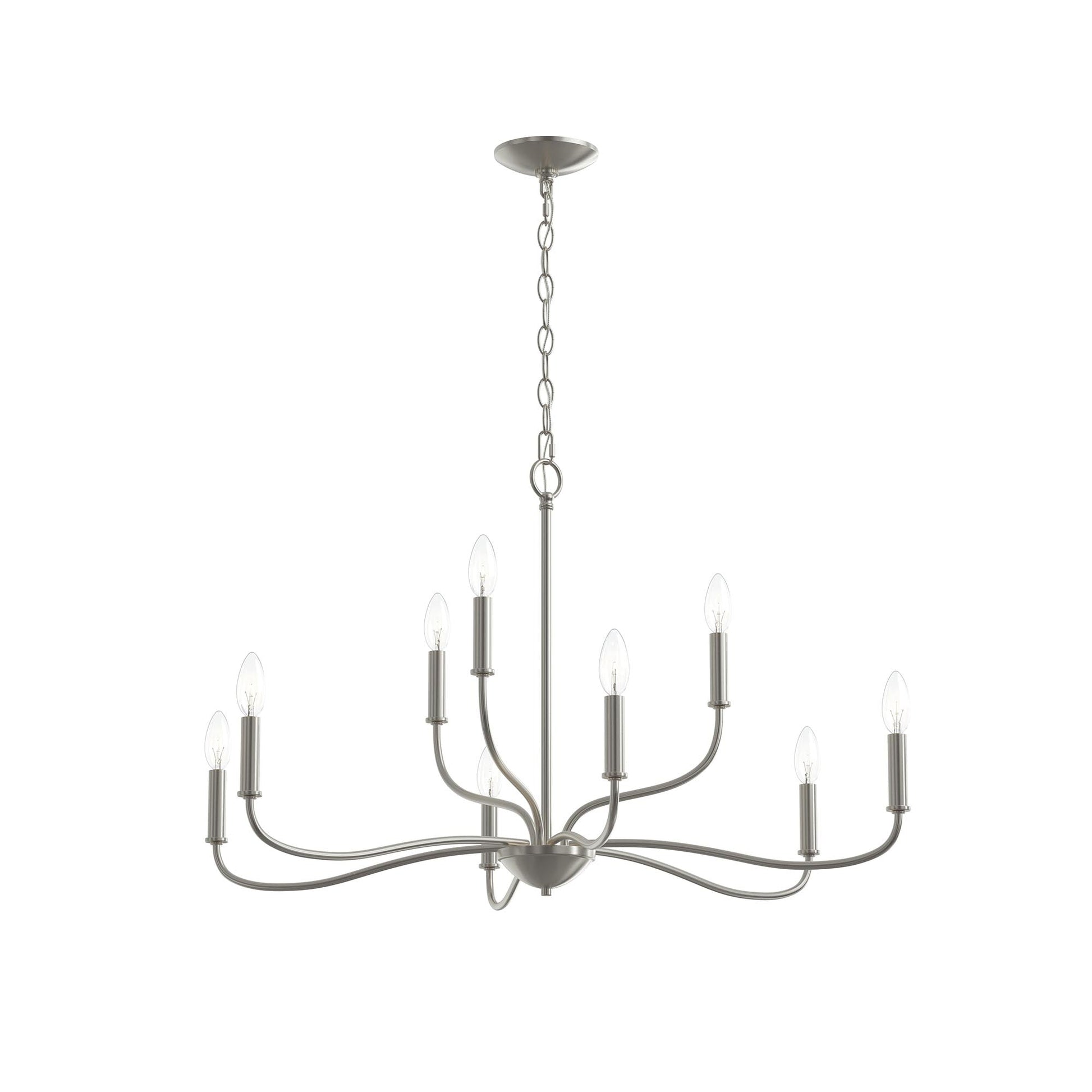 Progress Lighting P400465-009 Ilia 9-Light Brushed Nickel Two-Tier Chandelier - Main Product Image
