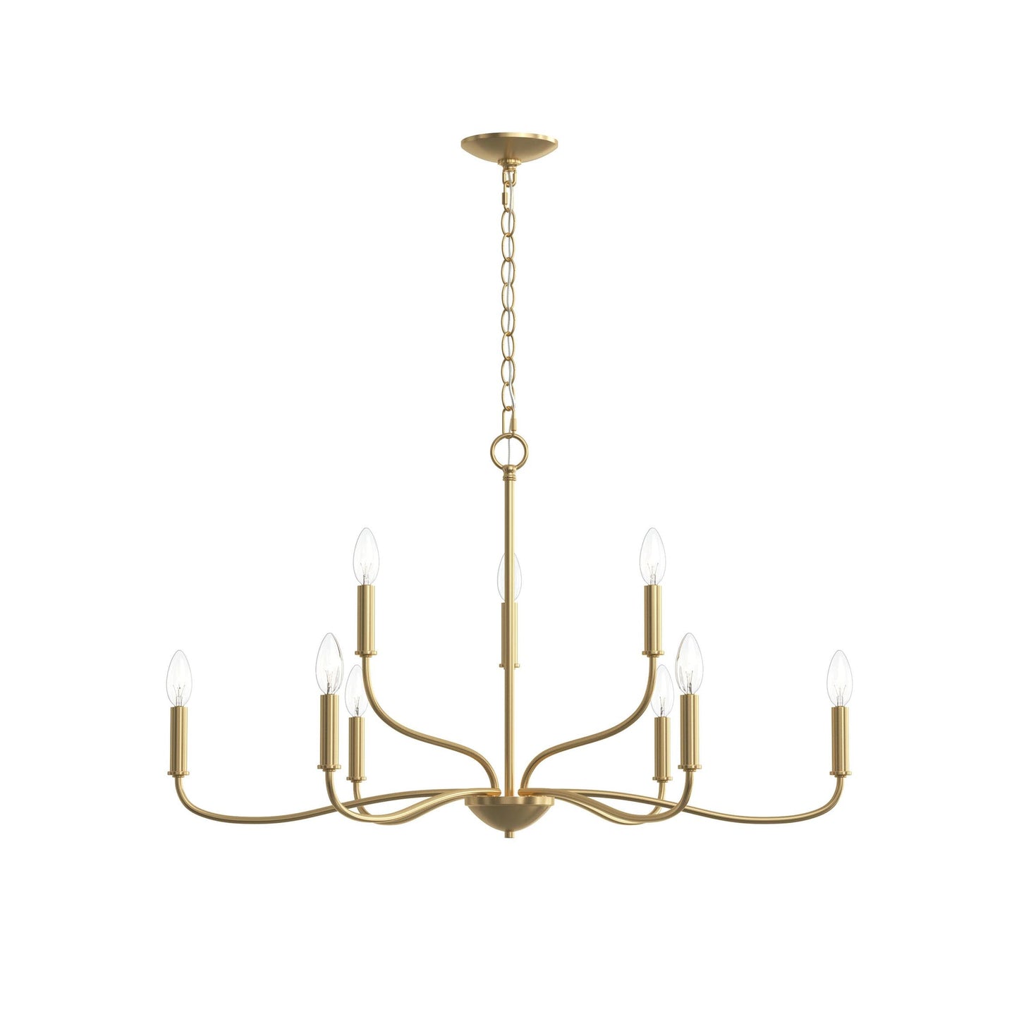 Progress Lighting P400465-191 Ilia 9 Light 34.25 inch Brushed Gold Chandelier Ceiling Light