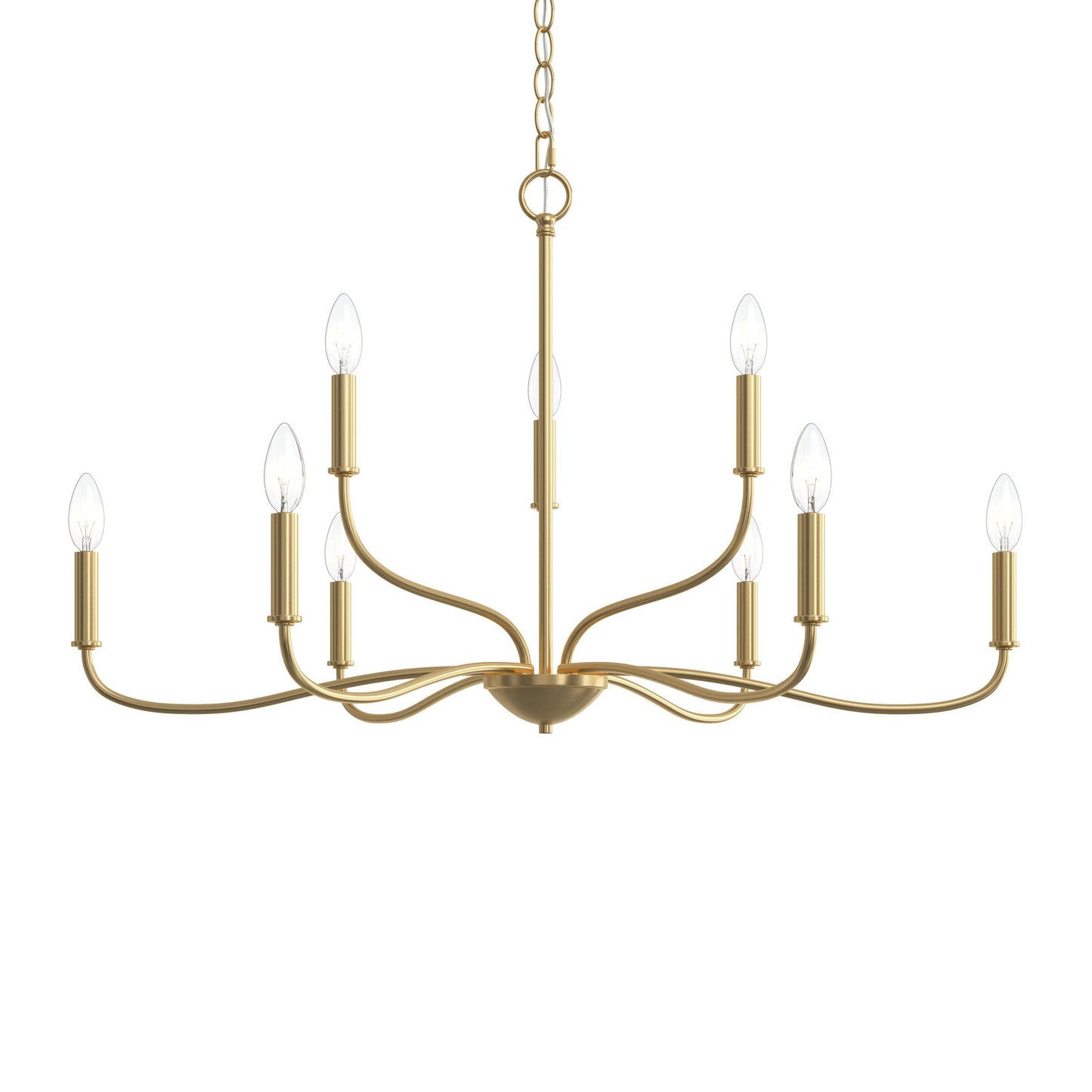 Progress Lighting P400465-191 Ilia 9 Light 34.25 inch Brushed Gold Chandelier Ceiling Light