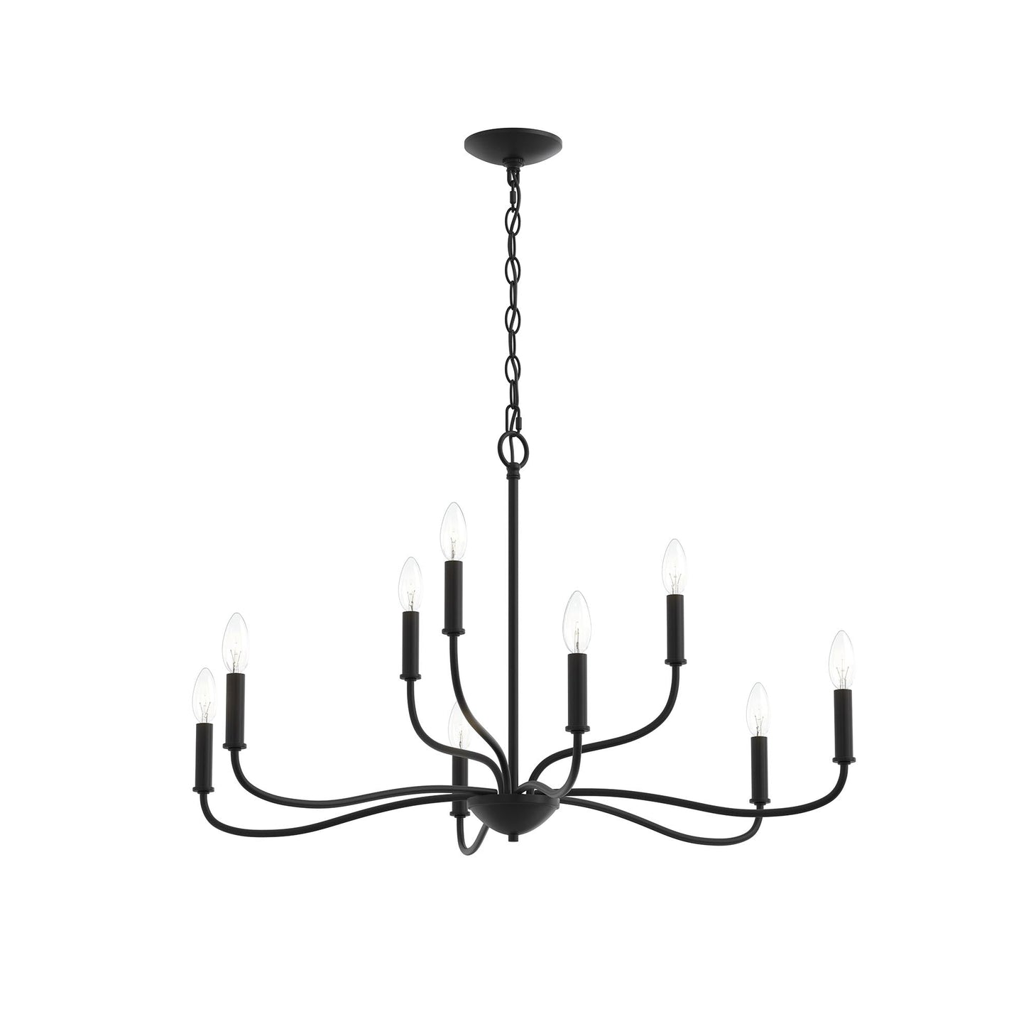 Progress Lighting P400465-31M Ilia 9 Light 34 inch Matte Black Chandelier Ceiling Light - Main Product Image