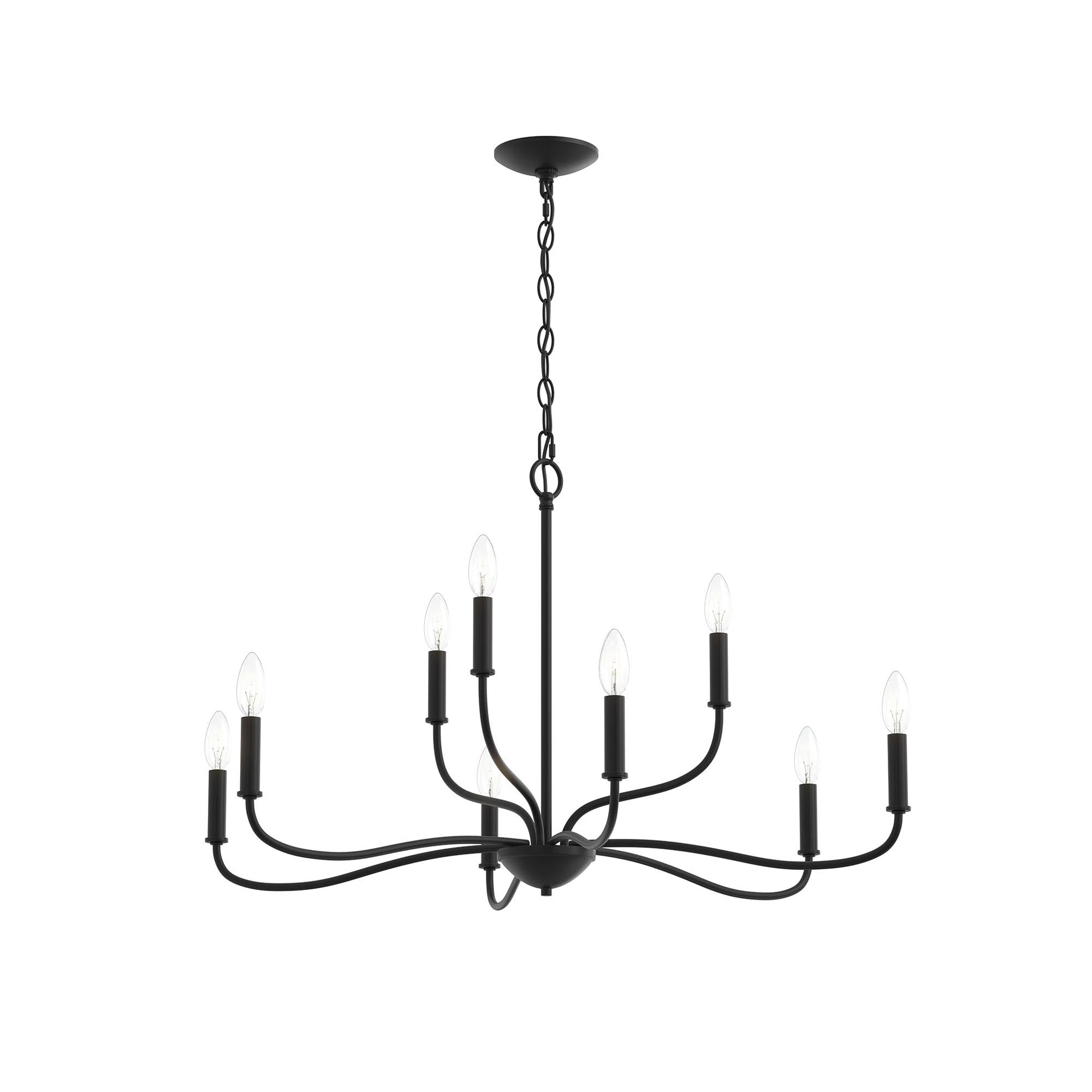 Progress Lighting P400465-31M Ilia 9 Light 34 inch Matte Black Chandelier Ceiling Light - Main Product Image