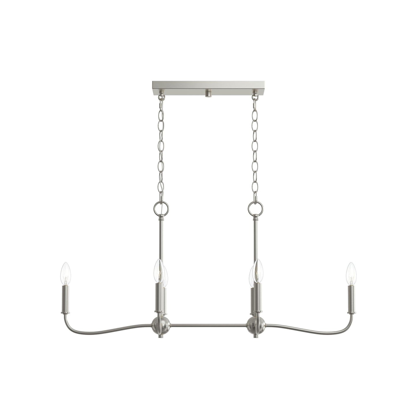 Progress Lighting P400466-009 Ilia 6-Light Brushed Nickel Linear Chandelier Additional View