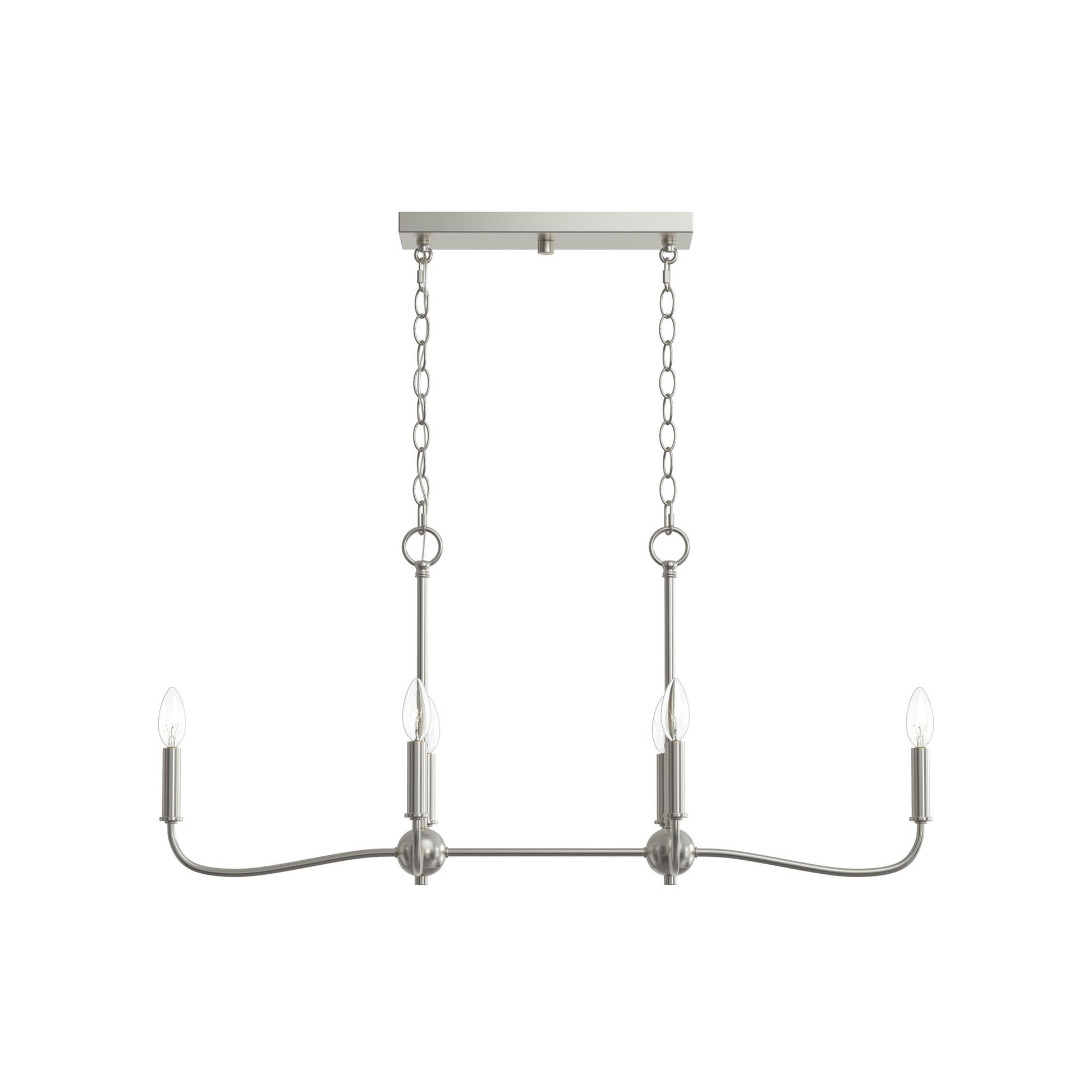 Progress Lighting P400466-009 Ilia 6-Light Brushed Nickel Linear Chandelier Additional View