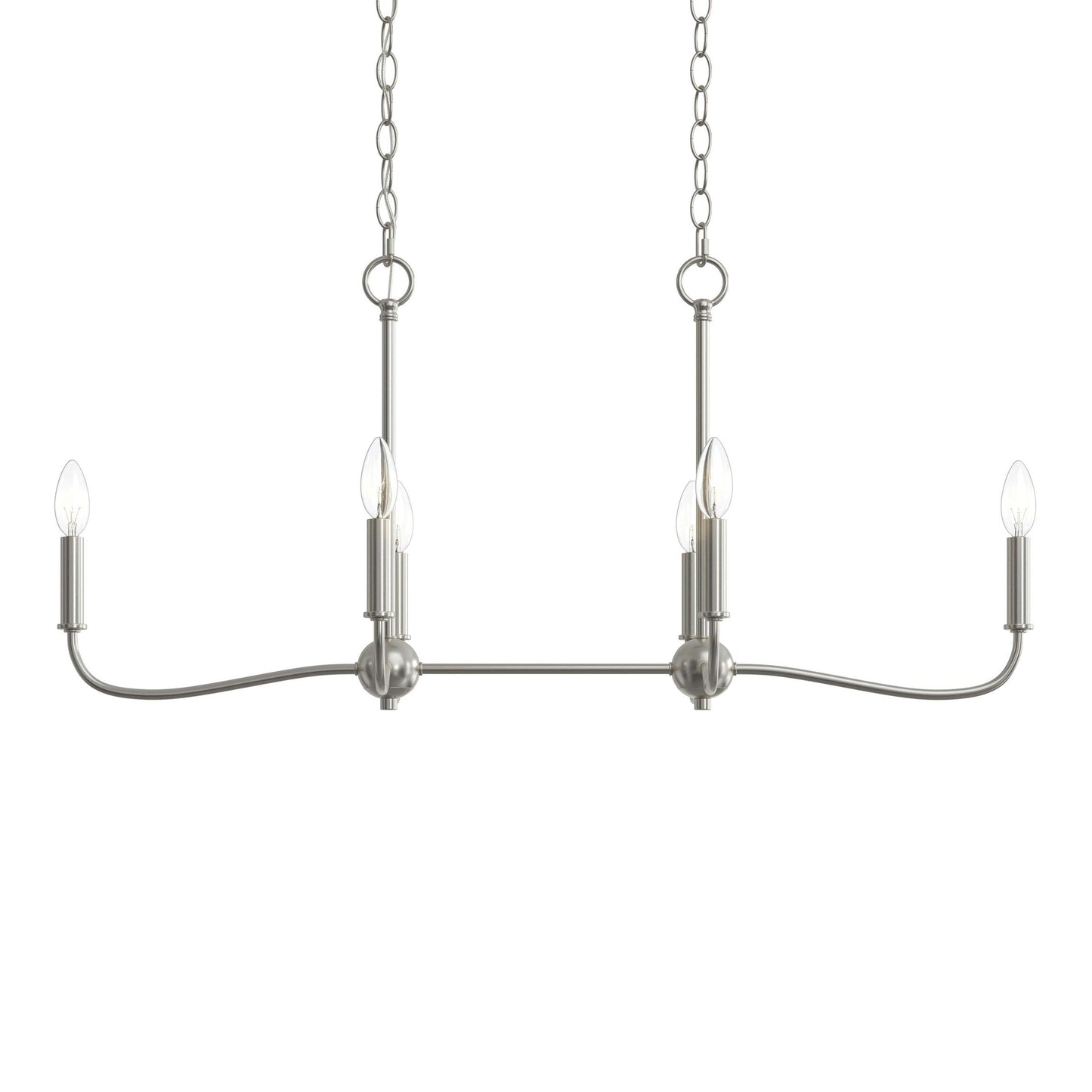 Progress Lighting P400466-009 Ilia 6-Light Brushed Nickel Linear Chandelier Additional View