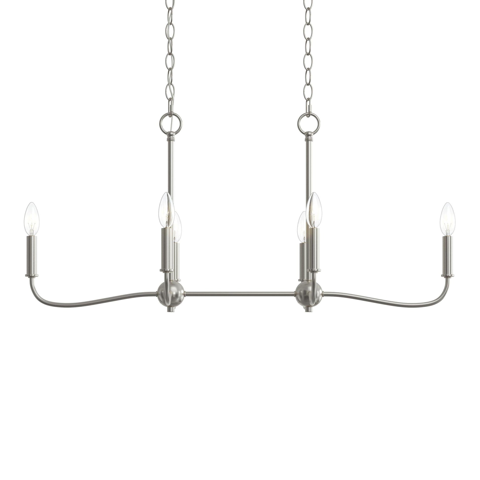 Progress Lighting P400466-009 Ilia 6-Light Brushed Nickel Linear Chandelier Additional View